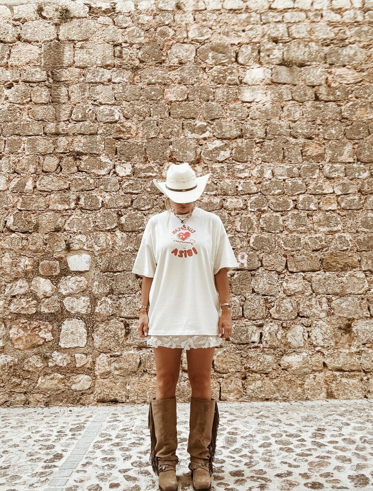 PRE-ORDER ISLA IBIZA CHERRY UNISEX T-SHIRT - VINTAGE WHITE