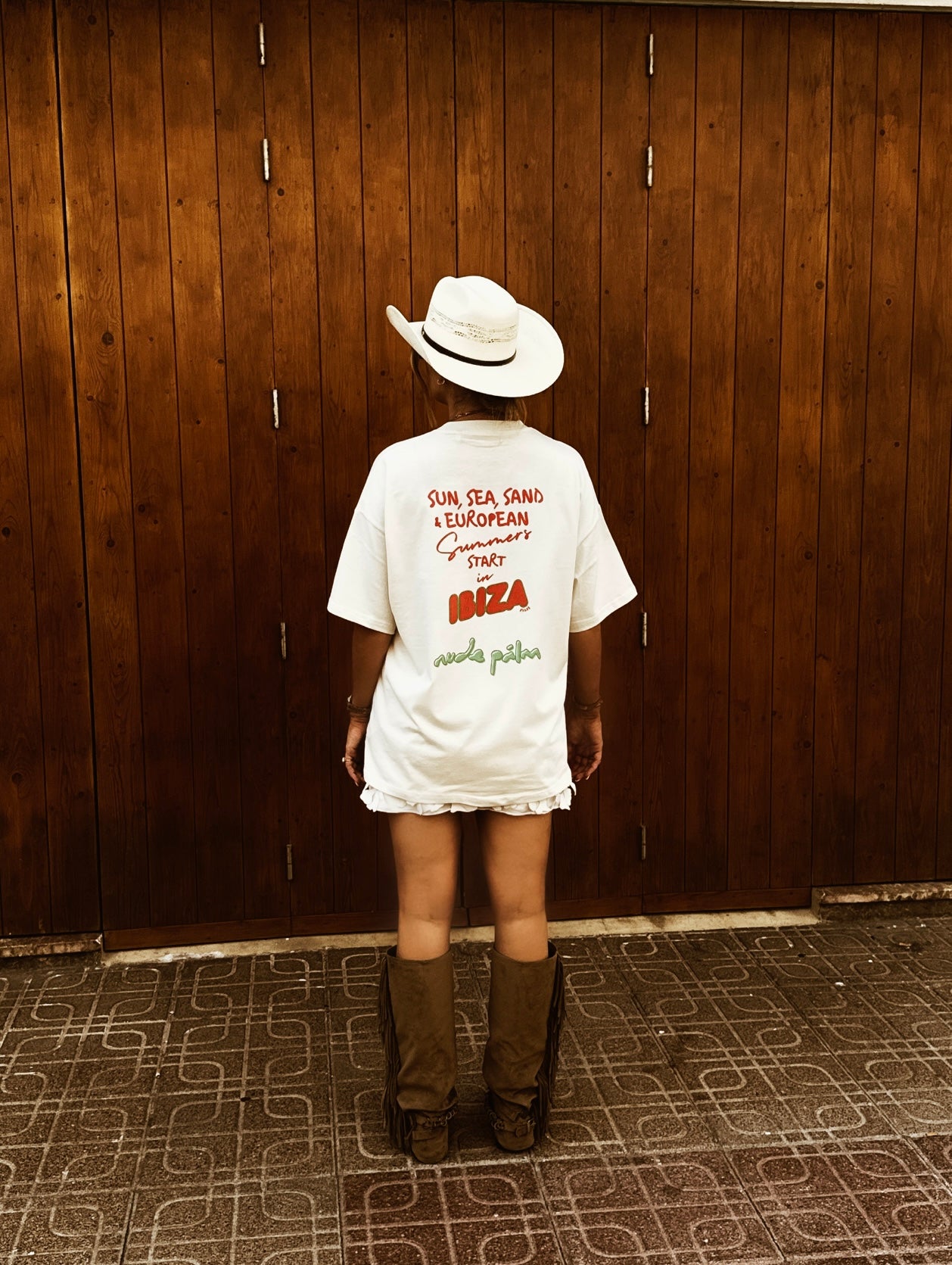 PRE-ORDER ISLA IBIZA CHERRY UNISEX T-SHIRT - VINTAGE WHITE