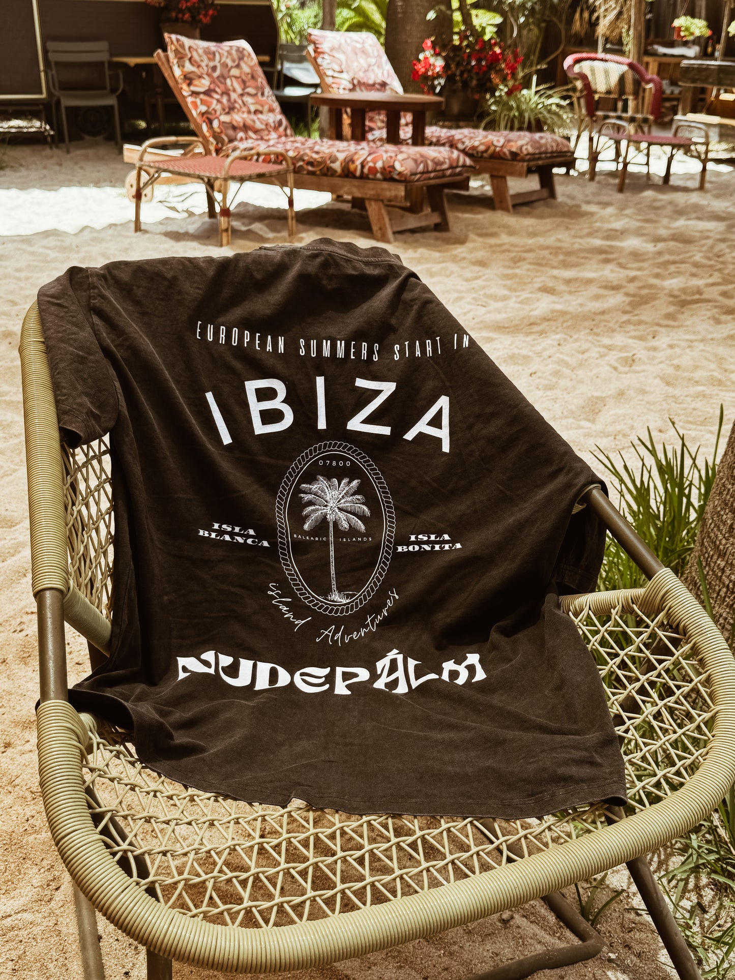 PRE-ORDER ICONIC IBIZA ISLAND T - SUN SOAKED BLACK