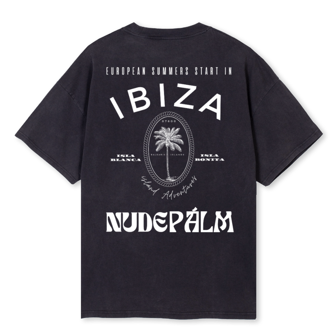 ICONIC IBIZA ISLAND T - SUN SOAKED BLACK