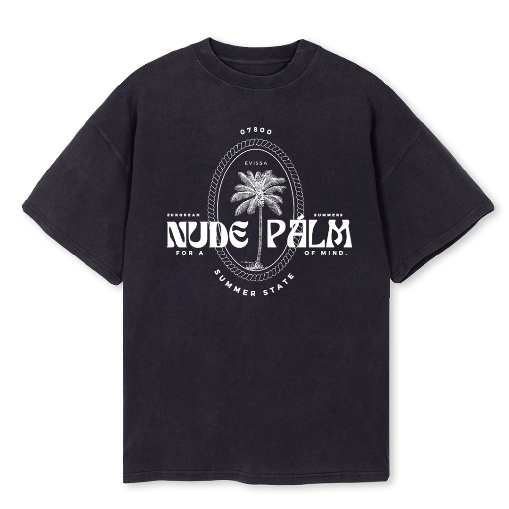 ICONIC IBIZA ISLAND T - SUN SOAKED BLACK | OVERSIZED FIT - UNISEX