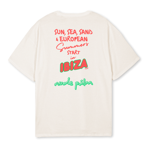 ISLA IBIZA CHERRY UNISEX T-SHIRT - VINTAGE WHITE