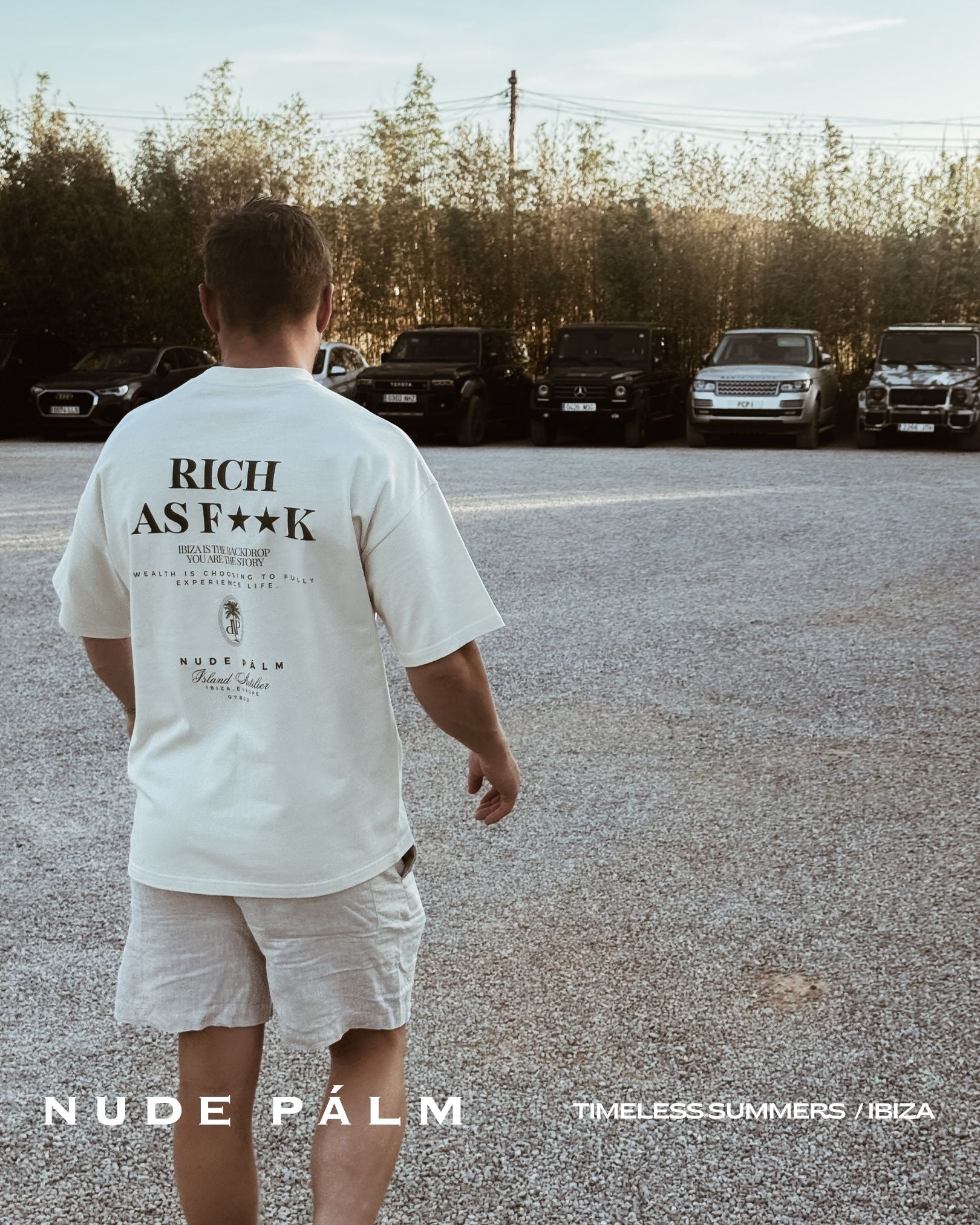 RICH AS F**K  - VINTAGE WHITE T - SHIRT | OVERSIZED -  UNISEX